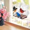 2PCS Bird Perch Stands, Acrylic Parrot Feeder Playstand Window Bird