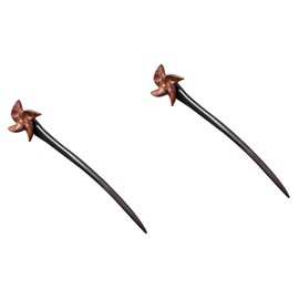 Baluue 2pcs Chinese Hair Accessory Wooden Hair Stick for Women Elegant Bun Stick
