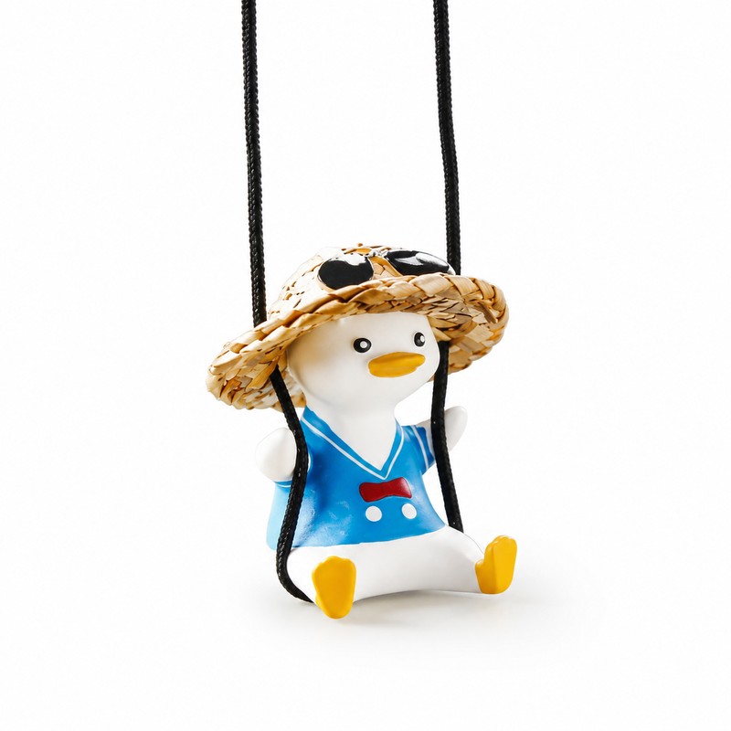 Swinging Duck Car Ornament for Rearview Mirror – Cute Resin