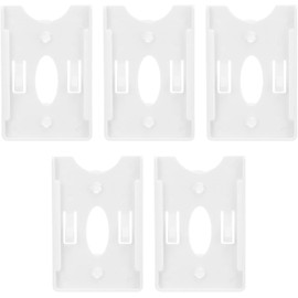 Soporte para Tarjeta RFID 85 x 54 mm, 5 Unidades de Soporte Plástico ABS con Ventosa para Espejo Retrovisor, Porta Tarjetas IC Ideal para Oficina y Hogar, Color Beige