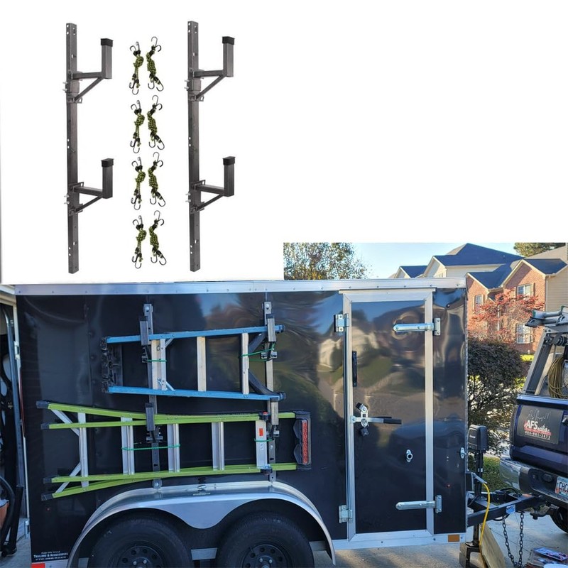 Adjustable Trailer Ladder Rack for Enclosed Trailers – Exterior Side