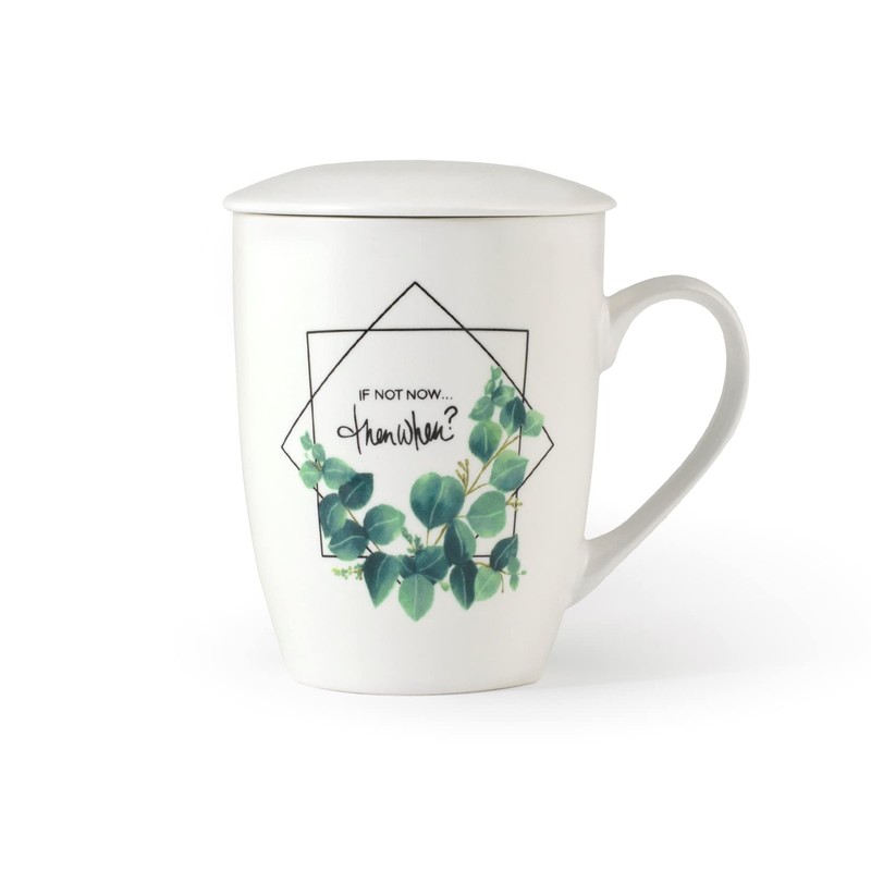 H&H Botanic Tisaniera, New Bone China, Decori Assortiti, Filtro Inox,