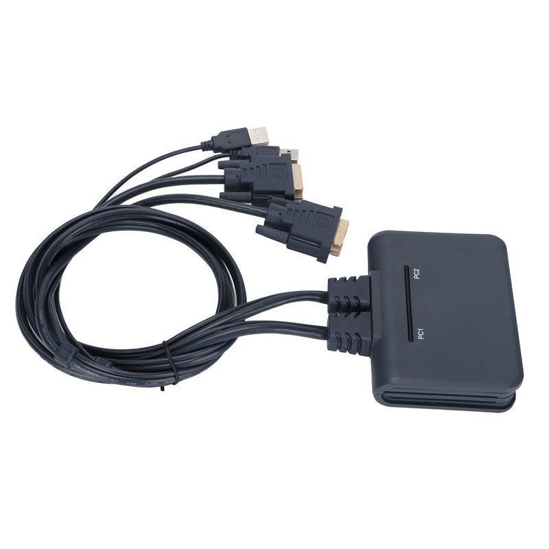 USB KVM Switch 2 Ports Wired HD Multimedia Interface KVM