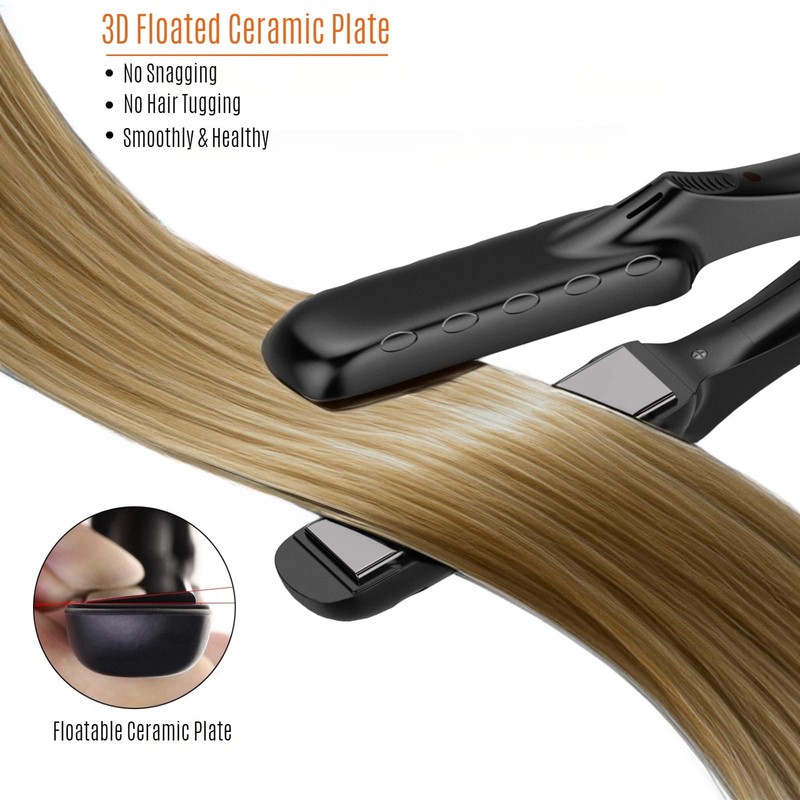 LOVANI Mini Flat Iron, Tourmaline Ceramic Small Hair Straightener, Dual