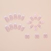24Pcs Pink Press on Nails Medium Square White French Fake
