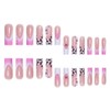 24 Pcs Handmade Press on Nails Long Square Nail Tips,YEFIUO