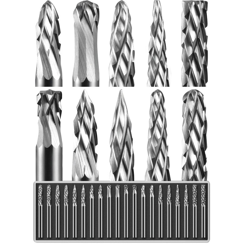 Sworker 20 Pcs Carbide Burr Set 1/8" Shank Compatible with