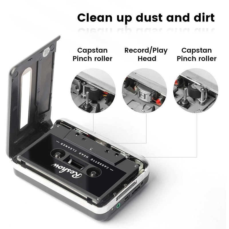 Reshow Audio Tape Cassette Head Cleaner with 2 Cleaning Fluids