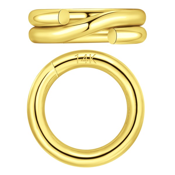 14K Solid Gold Split Ring OD=5mm ID=3.5mm AU585 20.5 Gauge