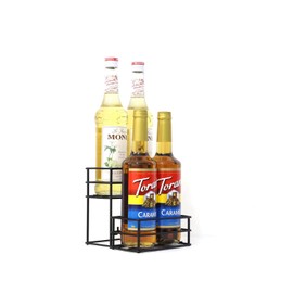 XG Glitter Coffee Syrup Rack,Coffee Syrup Organizer for Coffee Bar,Kitchen.Small Wine Rack for Bar,Family,Storage for Syrup, Wine, Dressing(4 Bottle Capacity)