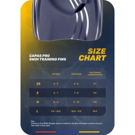 CAPAS Pro Swim Training Fins with Mesh Bag, Silicone Short Professional Swimming Fins, Left-Right Customized Open Heel Flippers for Adult Men and Women