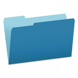 Esselte Pendaflex 15313BLU Legal Size Colored File Folders - Blue/Light Blue 100/BX New