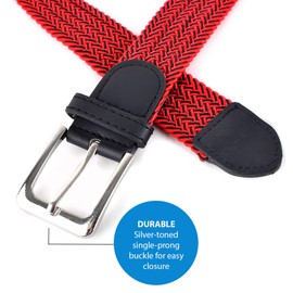 Umo Lorenzo Stretch Braided Woven Belts without Holes, Elastic Casual Belts for Men and Women