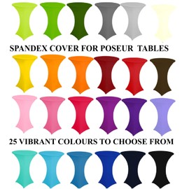 Spandex Poseur Table stretch Cover Cocktail Tablecloth Ø 60 cm 4 legs (red dark)