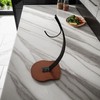 Modern Banana Stand with Wooden Base, 33 cm Height, Metal