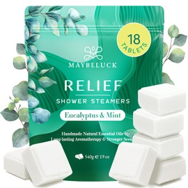 Maybeluck Eucalyptus Mint Shower Steamers 18 Pack - Eucalyptus for Shower, Aromatherapy Birthday Gifts for Women & Men, Natural Essential Oil Bombs for Home Spa & Self Care Relaxation