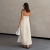 LXYZXZ Aesthetic Dress Strapless Linen Maxi Dress Linen A-Line Strapless