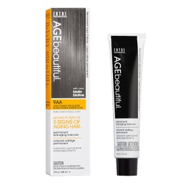 AGEbeautiful Permanent Liqui Creme Hair Color Dye | 100% Gray Coverage | Anti-Aging | Biotin for Thicker, Fuller Hair | Professional Salon Coloring | 9AA Double Ash