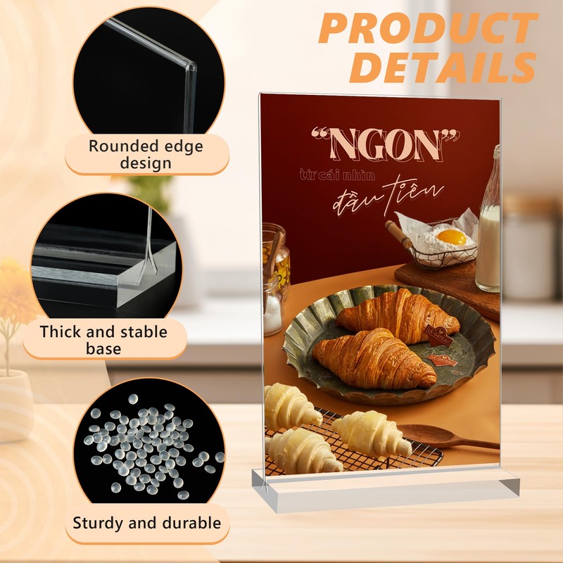 YiliYa Stand, A6 Acrylic Table Stand, T-Stand Advertising Stand with