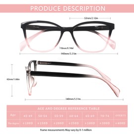 VisiWell 4 Pack Progressive Multifocus Reading Glasses for Women Men Blue Light Blocking Readers with Spring Hinge (4 Mix Color-4, 2.5, x)