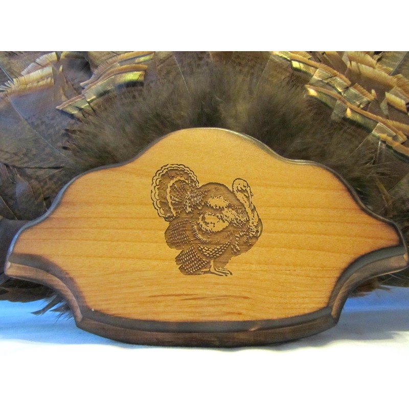 Turkey Fan Plaque-Engraved Hardwood