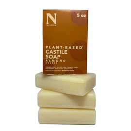 Dr. Natural Jabón de Castilla en Barra Natural y Orgánico | Jabón Corporal y Facial | Hidratante, Vegano, Sin Sulfatos y Parabenos | Hecho de Plantas Aceite de Oliva y Coco, Manteca de Karité, Romero (Almendra (3 piezas))