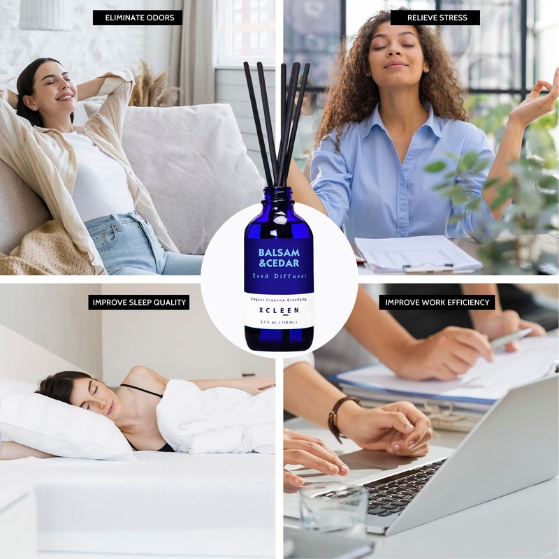 Xcleen Reed Diffusers for Home, Balsam & Cedar Diffuser with