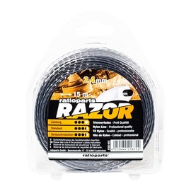RATIOPARTS Razor Nylon Thread 2.4 mm 15 m Trimmer Line 5-Point Twisted Mowing Line