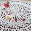 USTIDE Handmade Crochet Cotton Tablecloth Round White Crochet Tablecloth Romantic