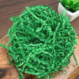 50g Raffia Paper Shred Crinkle Cut,for Easter Gift Wrapping Craft DIY Packaging Filling Party Decoration (Green)