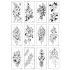흑백 대형 타투스티커 12종세트 장미 꽃 여름 패션 [흑백12종(rose)] Black and White Large Tattoo Sticker Set 12 Types Rose Flower Summer Fashion [Black and White 12 Types (rose)]