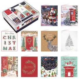 Pack 40 Tom Smith Christmas Cards Variety Selection Traditional Festive Designs