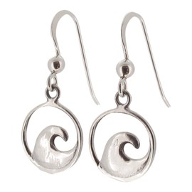 Touch Jewellery 925 Sterling Silver Wave Drop Earrings