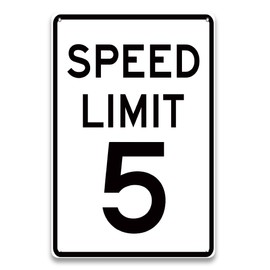 LIZATIC Speed Limit 5 MPH Sign - Road Slow Down Signs, Metal Street Signs for Yard, Front Door, Kids Room Decor Art, Five Birthday Party Decor Accessories, Gifts for 5 Year Old Boys Girls, 8 x 12 inch