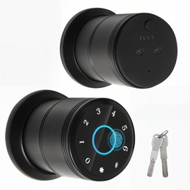 Fingerprint Door Lock, Smart Fingerprint Door Knob with Lock, Biometric Door Lock, Keyless keypad Door Lock for Bedroom, Front Door, Home, Office, Apartment-Black