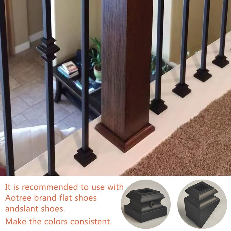 MyeMdan 10 Pcs Wrought Iron Balusters, Hollow Double Knuckle Balusters,