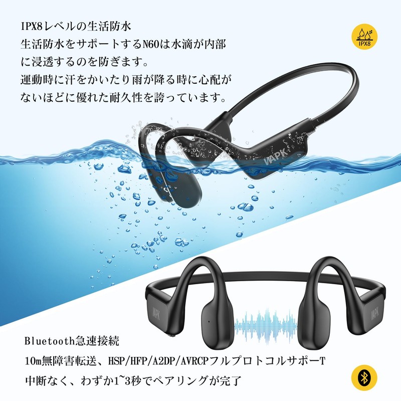 Bone Conduction Earphones, Bluetooth 5.4, Wireless, 18 Hours Continuous Playback,