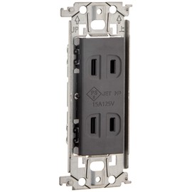 Panasonic WTL13523HK Double Outlet with Embedded Door (with Metal Frame) Gray