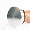 Coffee Tamper with Flat Stainless Steel Base Wooden Handle Coffee