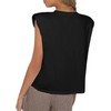SOFIA'S CHOICE Women's Shoulder Pad Tops Casual Round Neck Loose