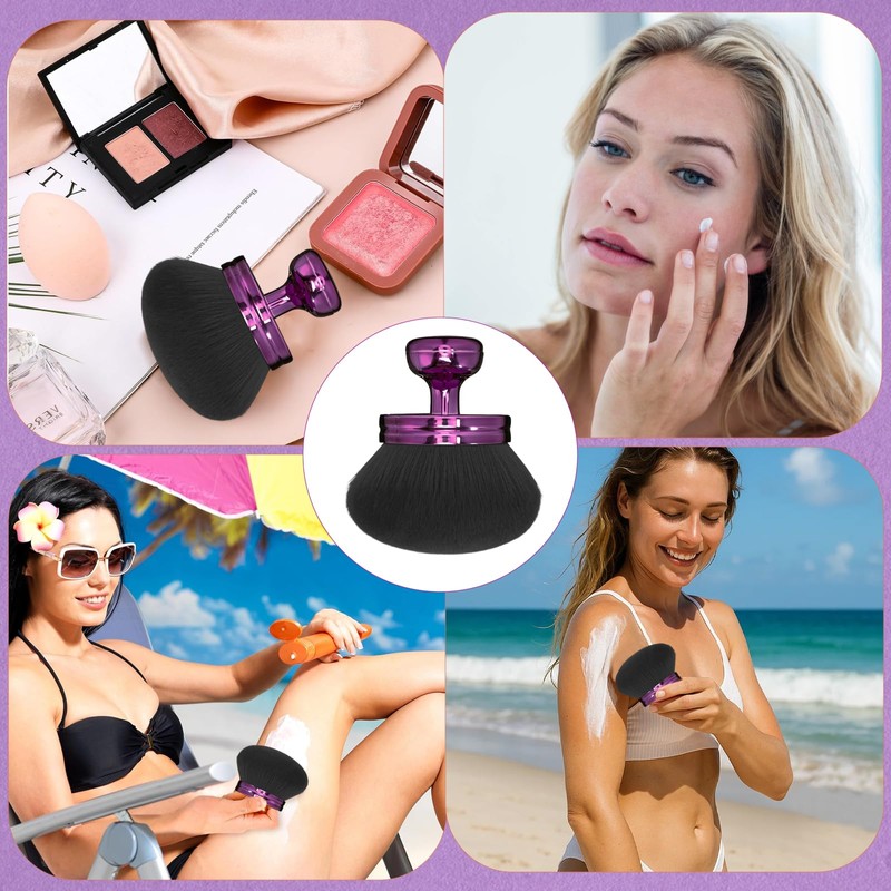 Self-tanning brush, extra purple powder brush, large, portable tanning body