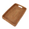 Serving Basket Tray with Handles Rattan Rectangle Large Capacity Durable