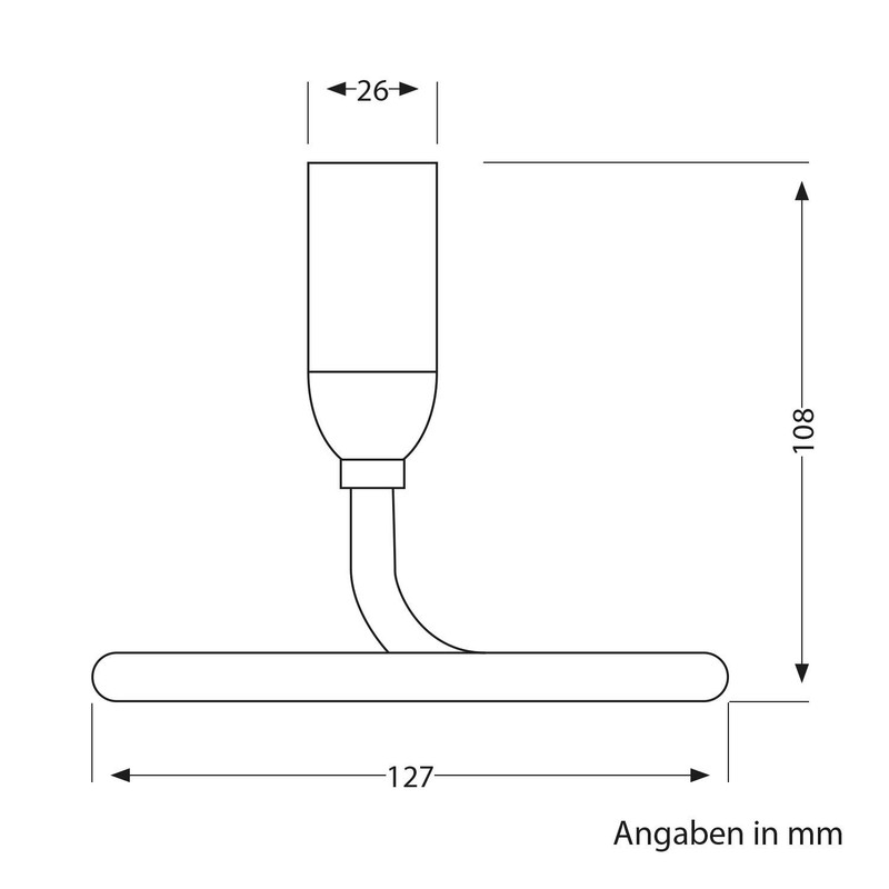 ledscom.de TRIN Table Lamp/Lamp Holder/Triangle Base Switch, Aluminium, Black, 1x