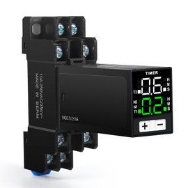 SiRyder Timer 220V 0.1S-99H Digital Relay Cycle Control with Socket AC220V, 2 Normally Open, 2 Normally Closed, Control the Timer of Lighting