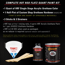Custom Shop - Graphite Gray Metallic - Hot Rod Flatz Flat Matte Satin Urethane Auto Paint - Complete Quart Paint Kit - Professional Low Sheen Automotive, Car Truck Coating, 4:1 Mix Ratio