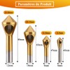 Teocpai 4 Pieces Deburring Cutter Deburring Tool Titanium Coated HSS