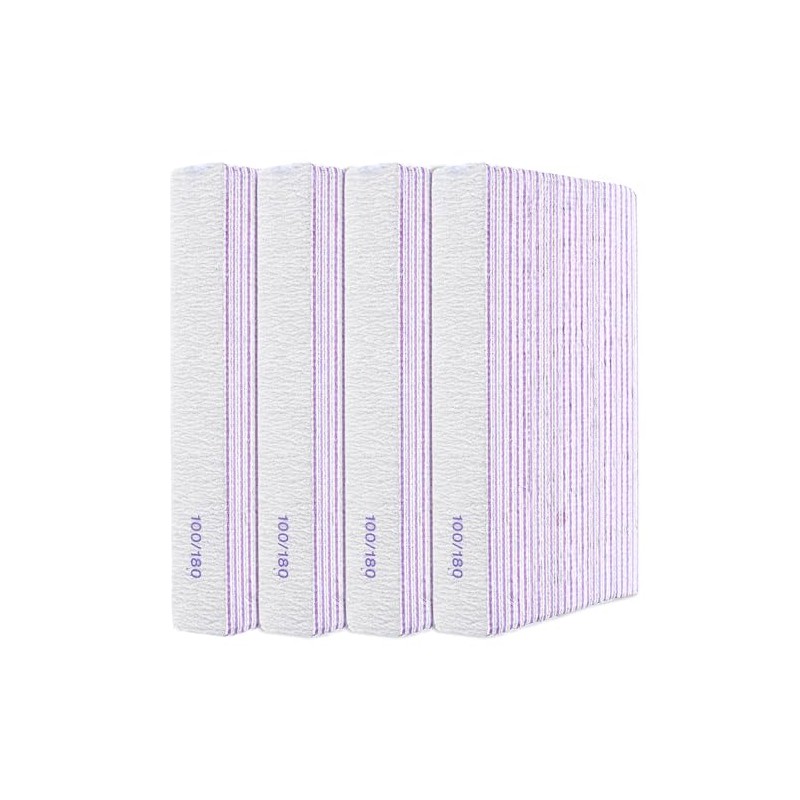 YUXIANLB 100 limas de uñas de grano 100/180 profesionales reutilizables