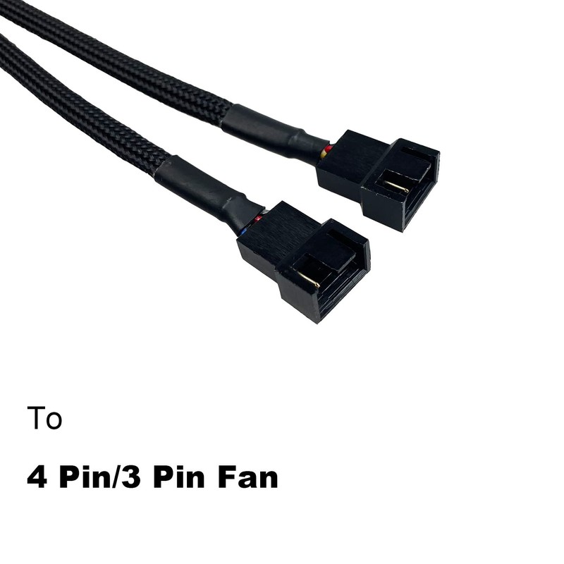 Amangny 2-Pack 2 Way 4 Pin PWM Fan Splitter Cable