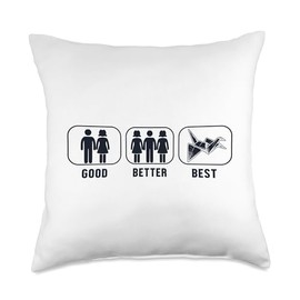 Best Easy Origami Crane Paper Gifts For Beginners Good Better Best Owl Paper Crane Folding Origami Throw Pillow, 18x18, Multicolor