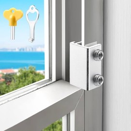 Sliding Window Locks (2 Sets), Secure Window Lock with Key, Window Locks for Up and Down Windows & Horizontal Sliding Windows, Adjustable Window Lock, Sturdy and Durable, Does Not Deform